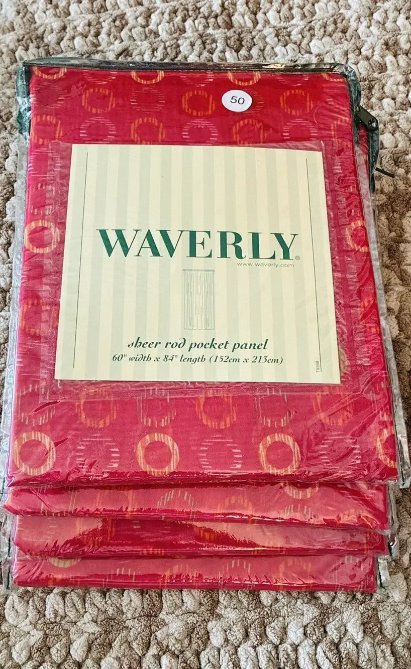 4 Waverly Columbus Circle Popsicle Rod Pocket Drapery Panel 100% Poly 60”X84”